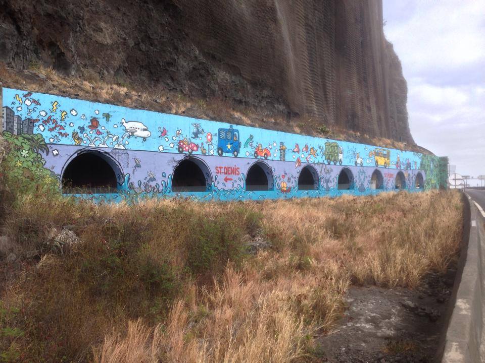 Fresque du tunnel de la route du littoral by Jace