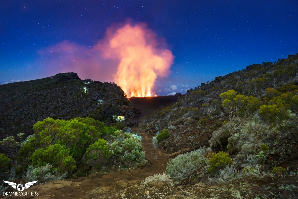 eruption volcan piton fournaise 31 JUILLET AOUT 2015