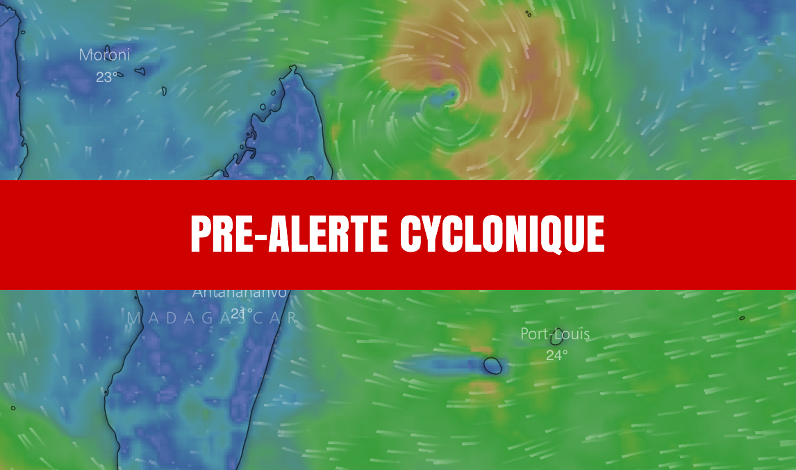 Pré-alerte cyclonique à 18h à la Réunion